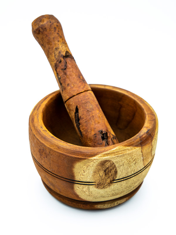West African Wooden Mortar & Pestle | 7.5 Inch