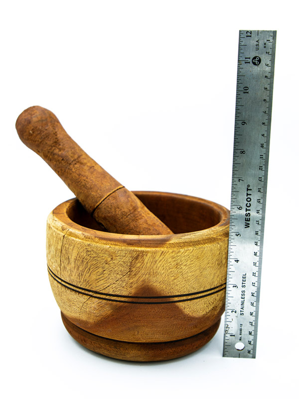 West African Wooden Mortar & Pestle | 7.5 Inch - Image 5