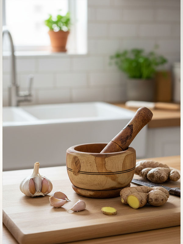 West African Wooden Mortar & Pestle | 7.5 Inch - Image 6